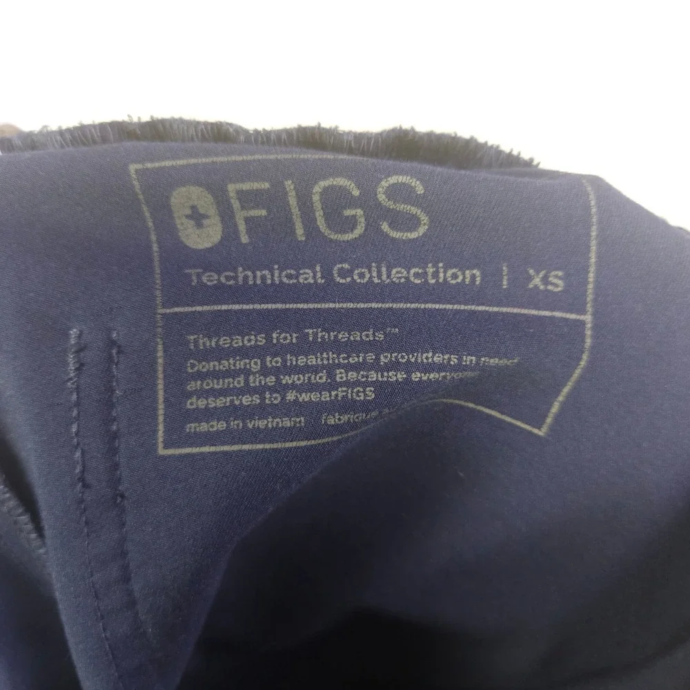 FIGS Yola Scrub Pants Navy Blue Technical Collection XS Womens